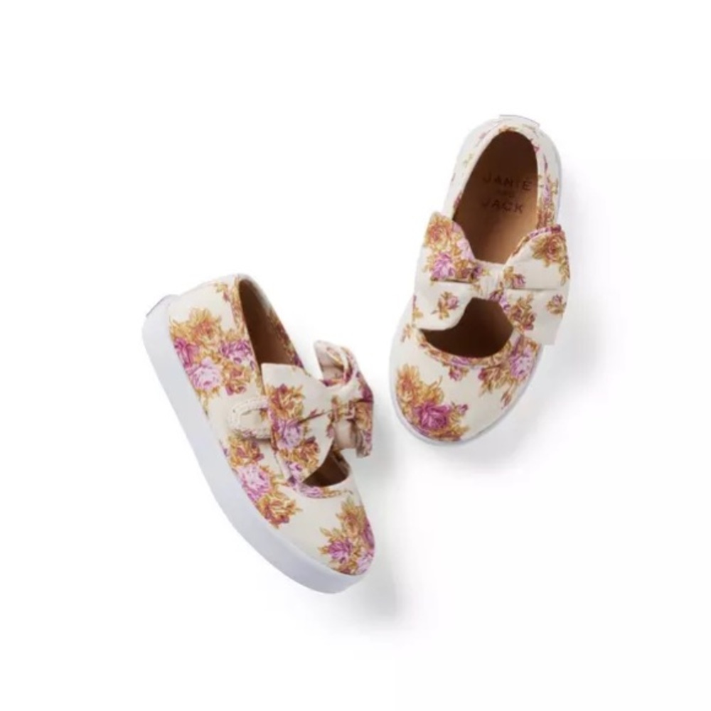 Janie and Jack Floral Bow Sneaker